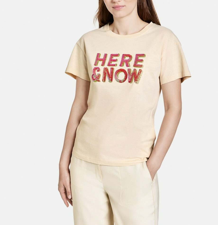 TAIFUN - T-Shirt mit Pailletten GOTS