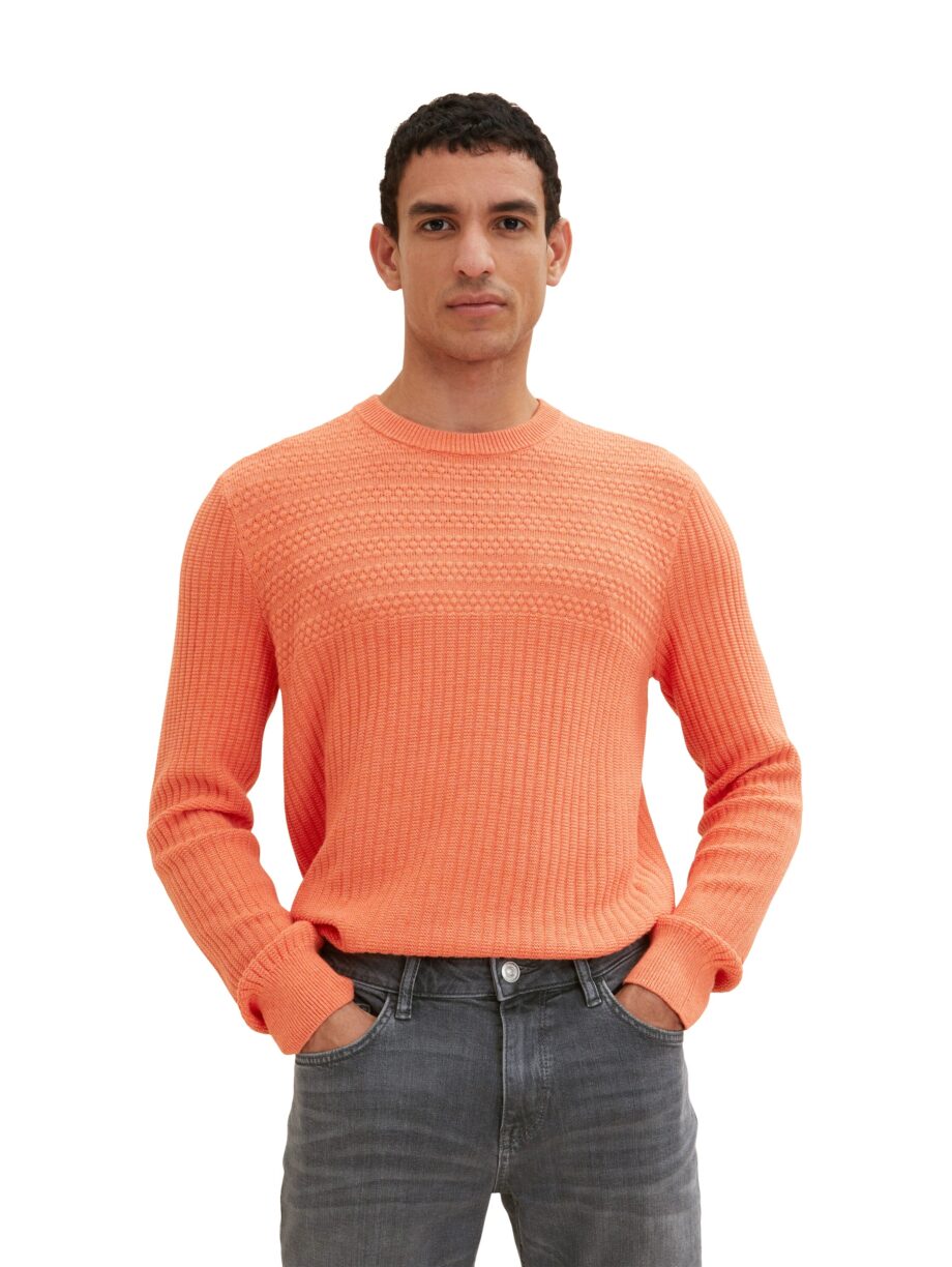 Tom Tailor - structured crewneck knitter