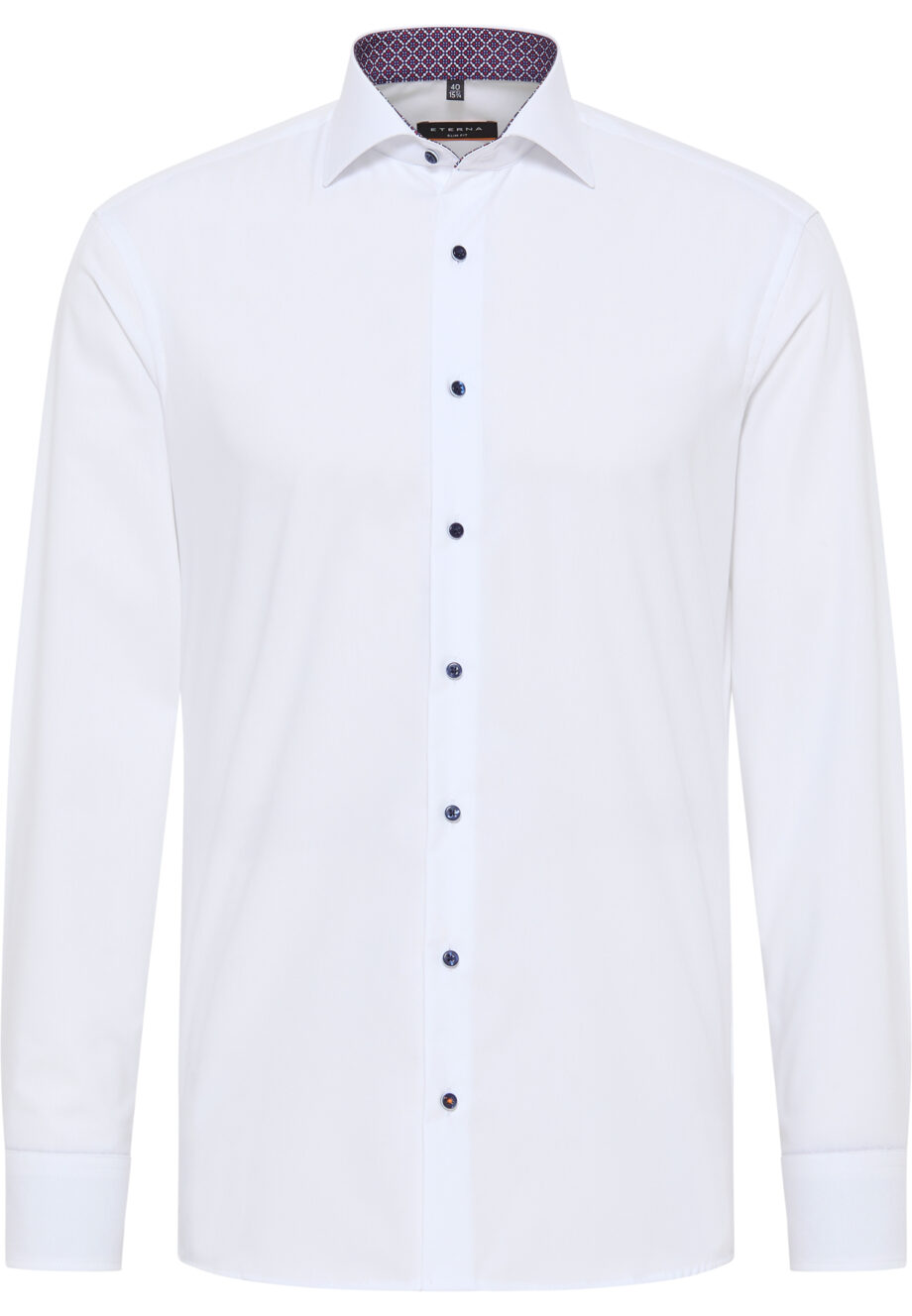 ETERNA - unifarbenes Popeline-Hemd SLIM FIT