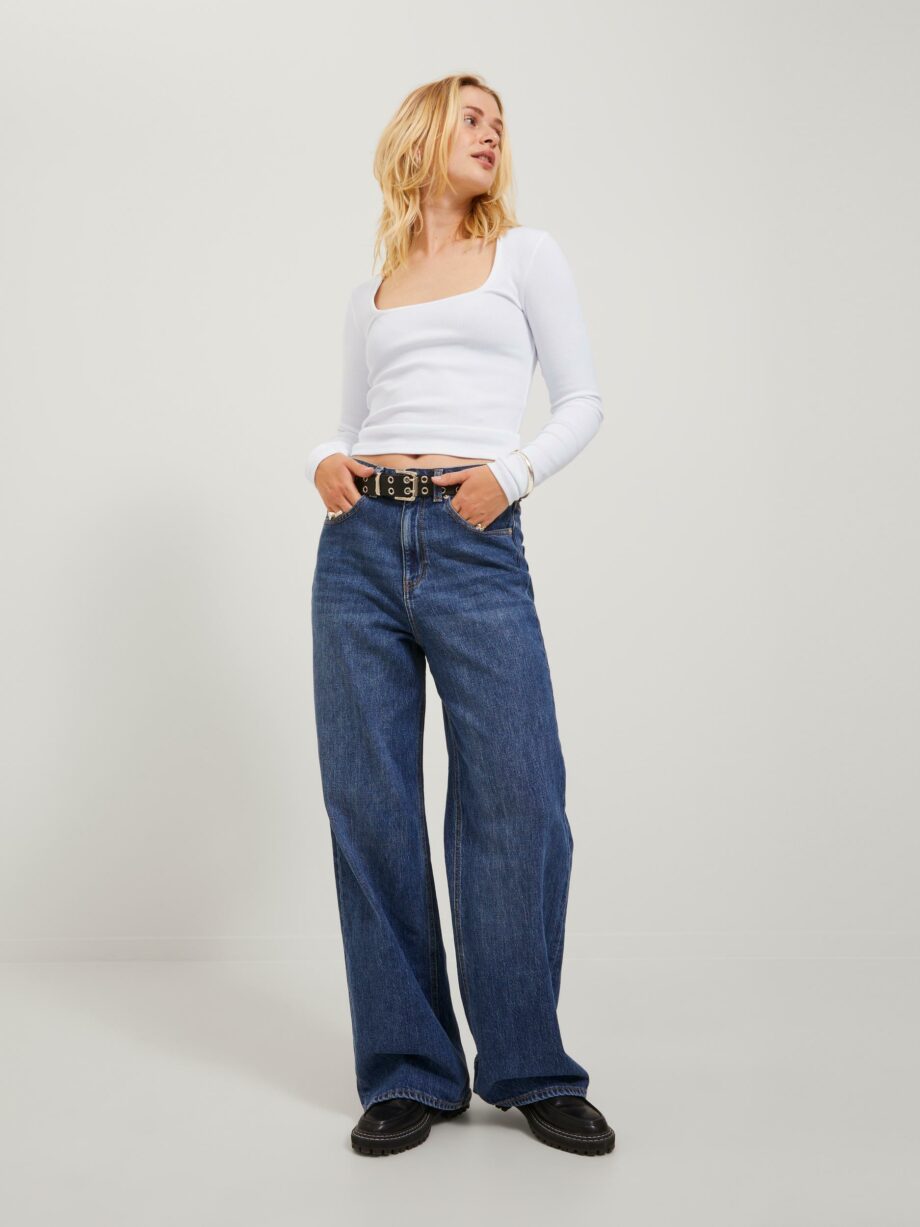 JJXX - JXFURA STR LS SQUARE NECK RIB TOP JRS SN
