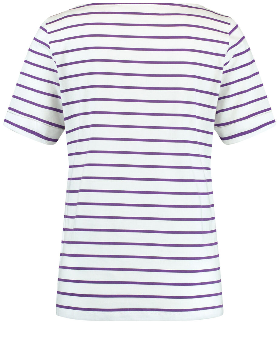 Gerry Weber - Geringeltes Halbarmshirt mit Steinchendekor