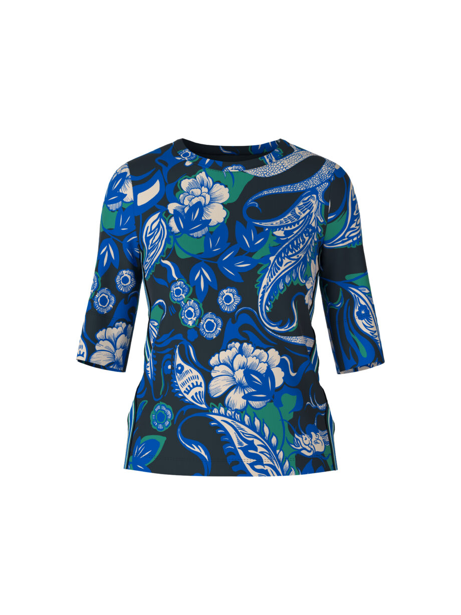 Marc Cain - Baumwollripp-Shirt mit Tattoo-Dessin