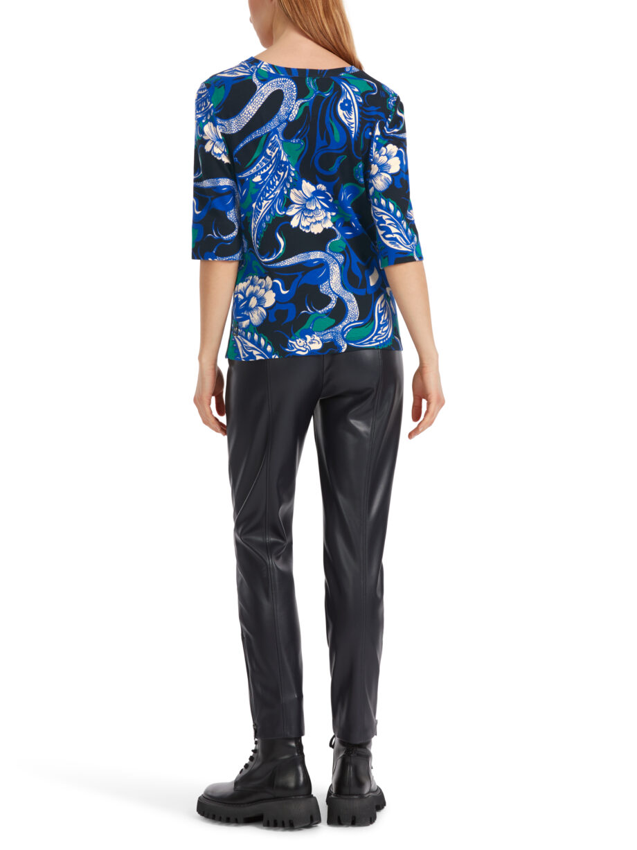 Marc Cain - Baumwollripp-Shirt mit Tattoo-Dessin