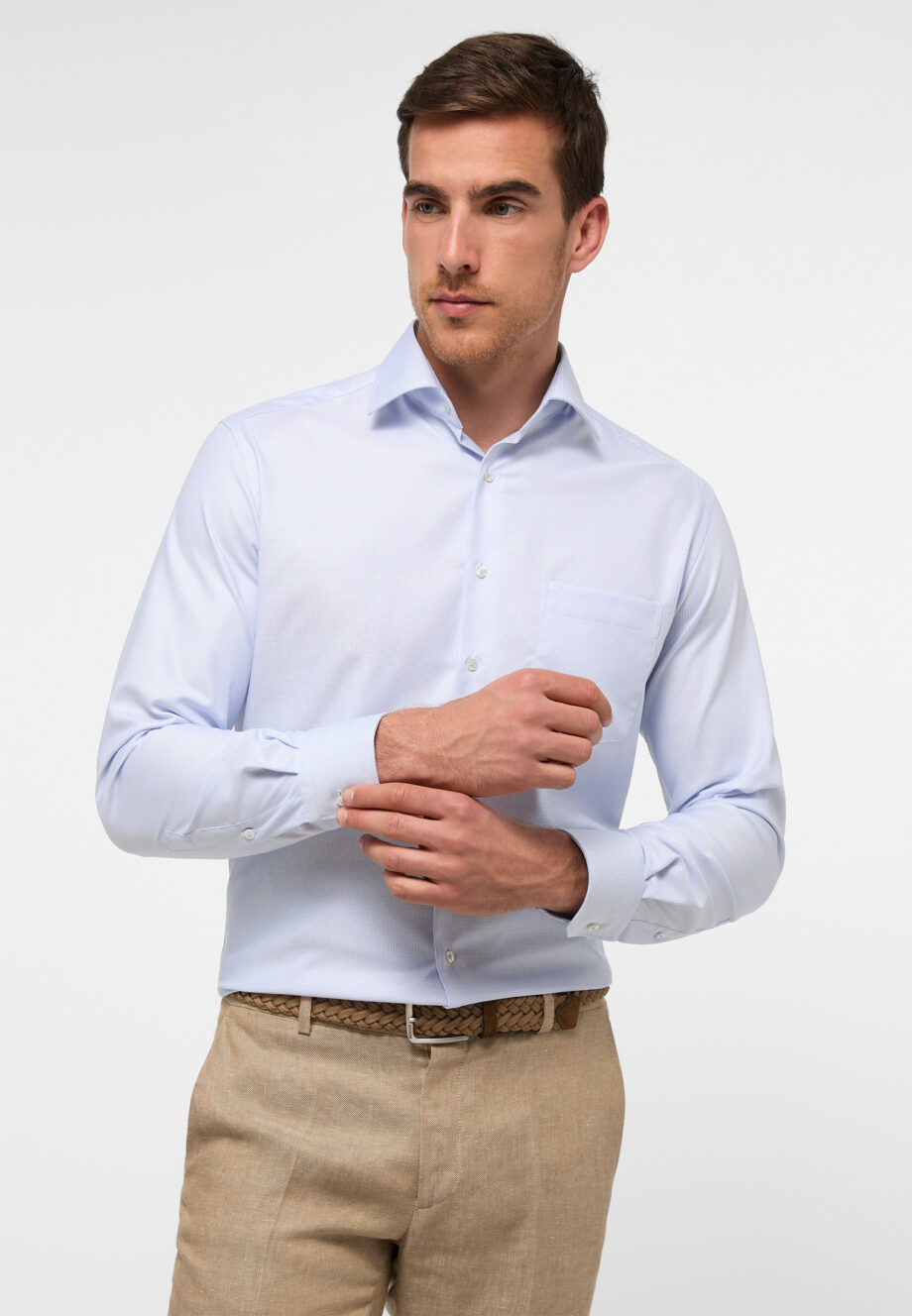 ETERNA - strukturiertes Twill-Hemd MODERN FIT