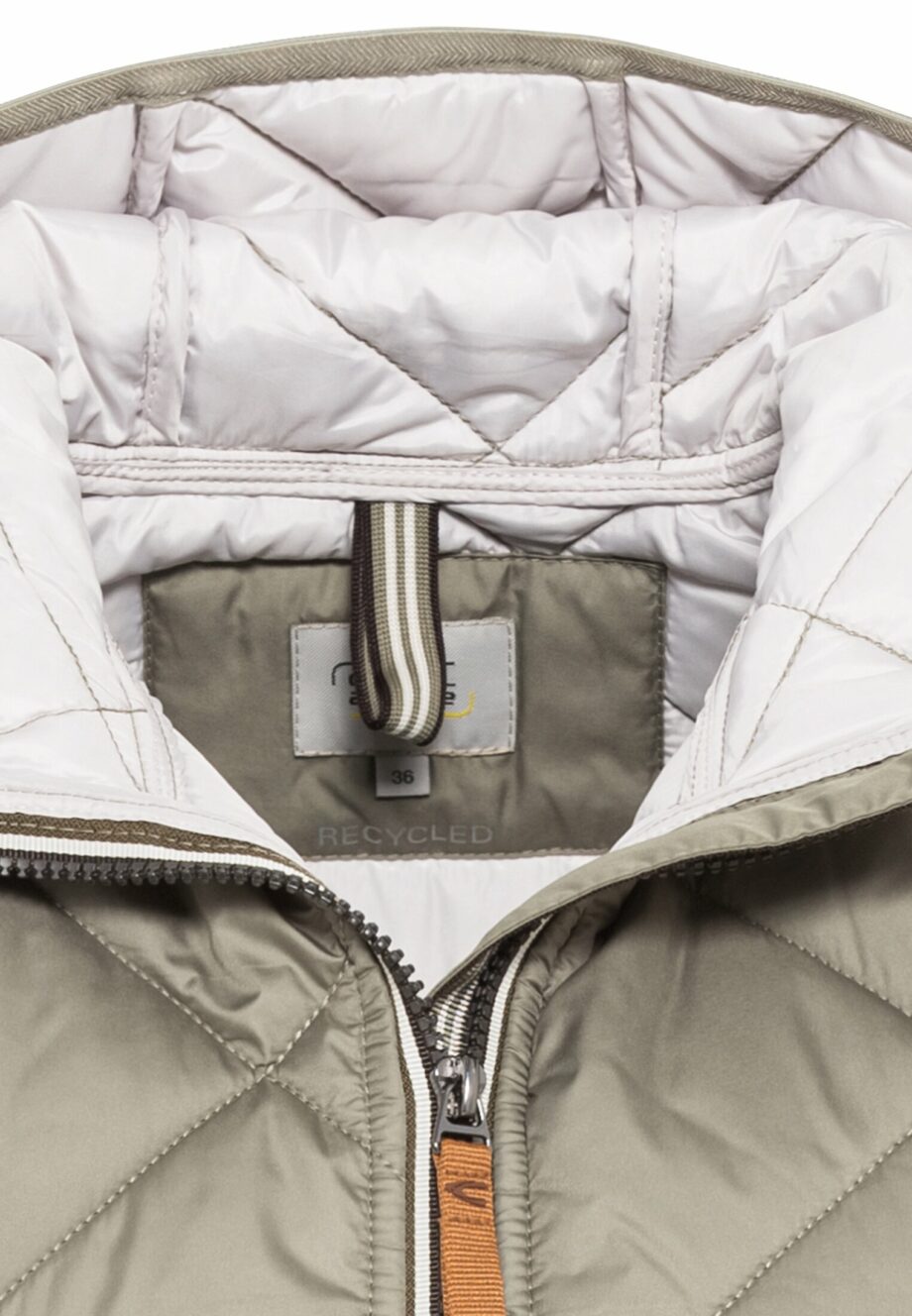 Camel - Longweste mit Kapuze aus recyceltem Polyester