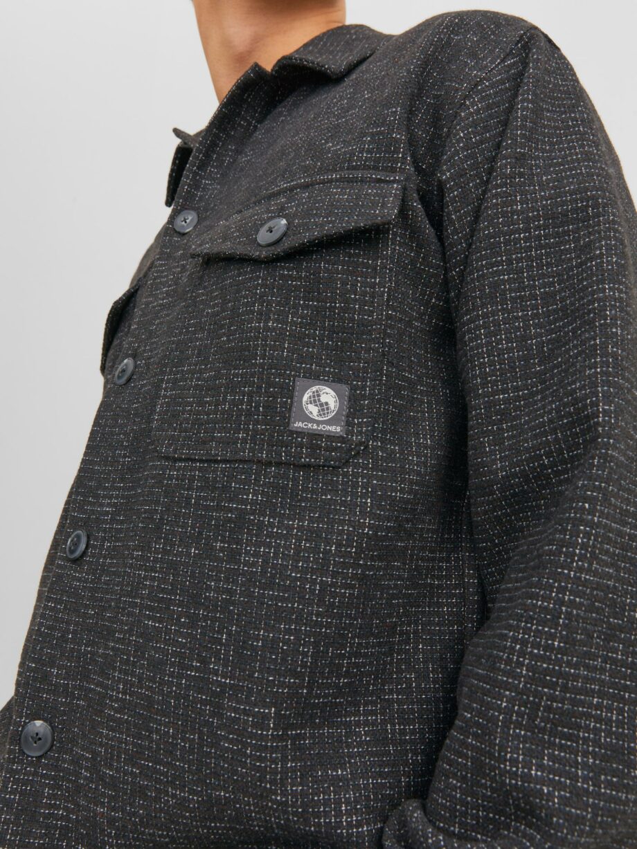 Jack & Jones - JCOGRID EDDIE WOOL BLEND OVERSHIRT LS