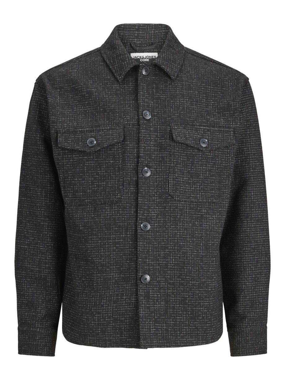 Jack & Jones - JCOGRID EDDIE WOOL BLEND OVERSHIRT LS