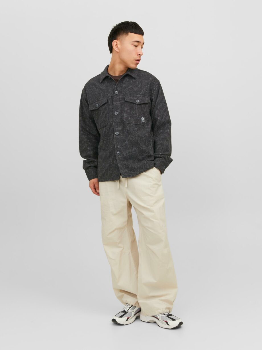 Jack & Jones - JCOGRID EDDIE WOOL BLEND OVERSHIRT LS