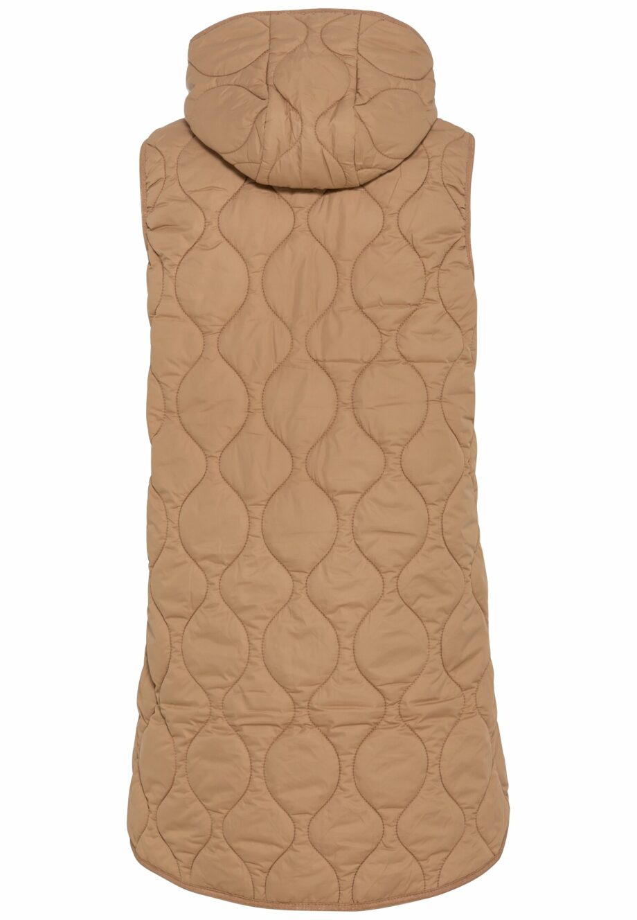 Camel - Lange Steppweste aus recyceltem Polyester