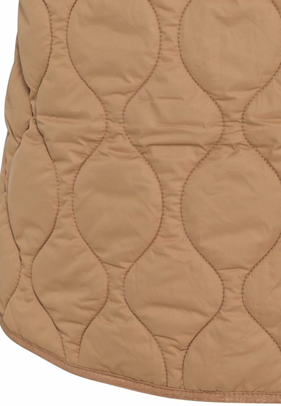 Camel - Lange Steppweste aus recyceltem Polyester