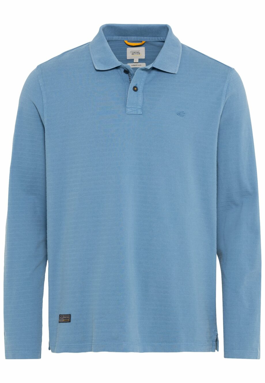 Camel - Langarm-Poloshirt aus reiner Baumwolle