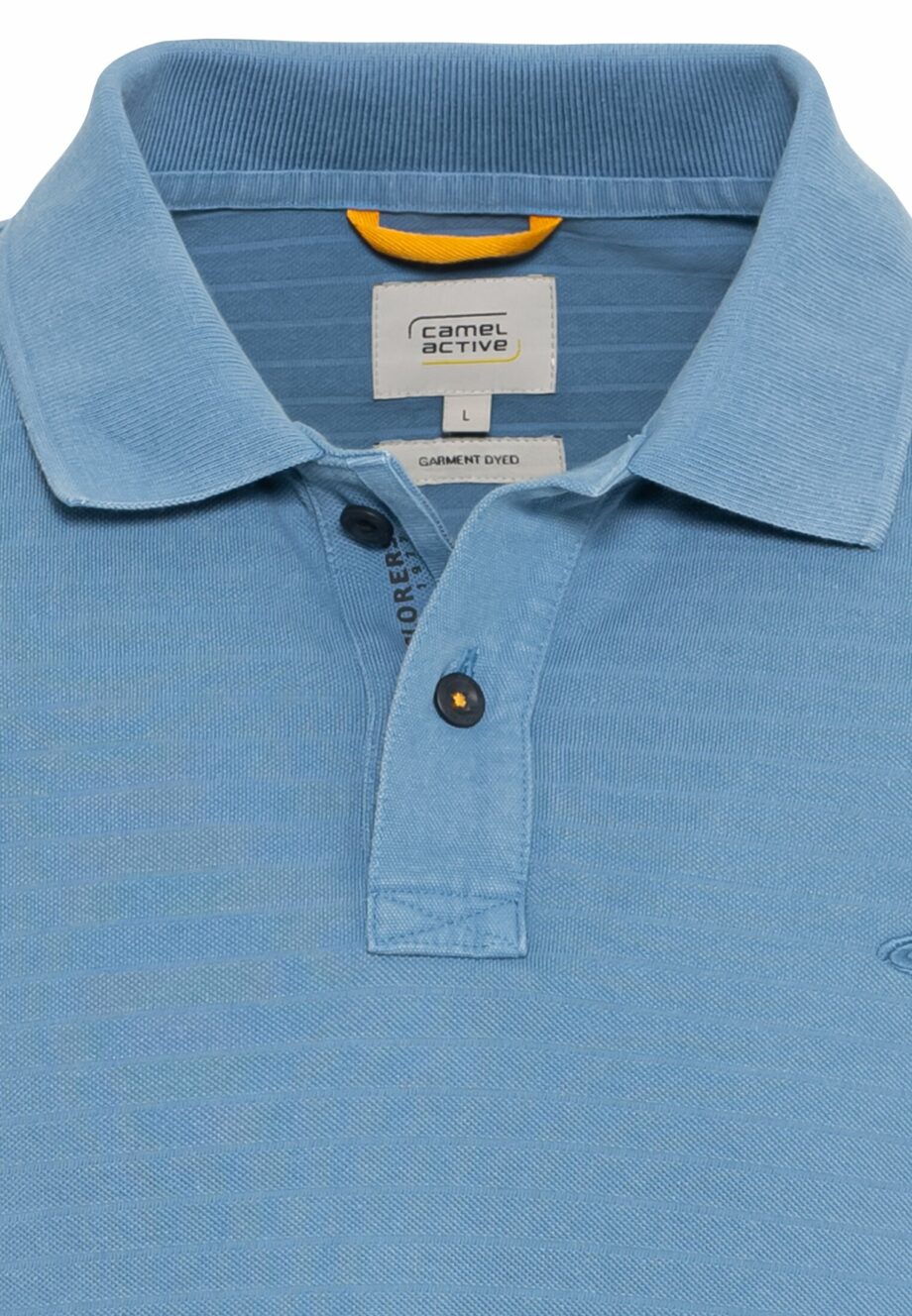 Camel - Langarm-Poloshirt aus reiner Baumwolle