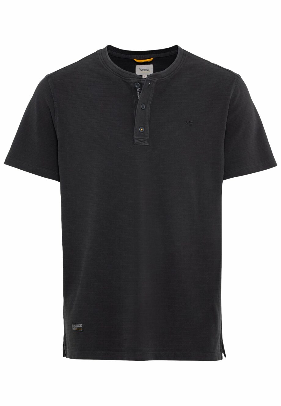 Camel - Kurzarm Henley aus reiner Baumwolle