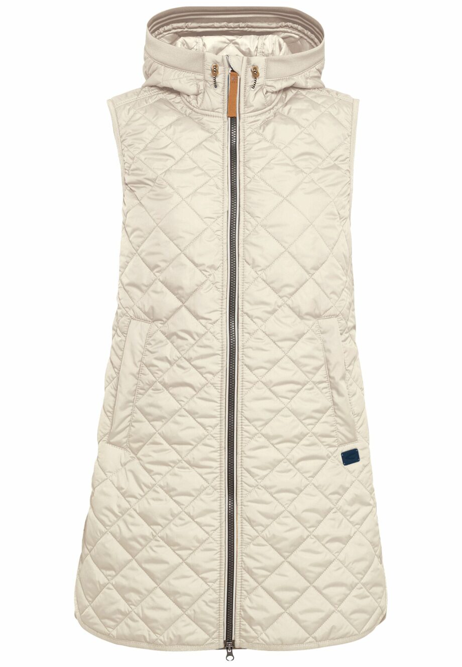 Camel - Lange Steppweste aus recyceltem Polyester