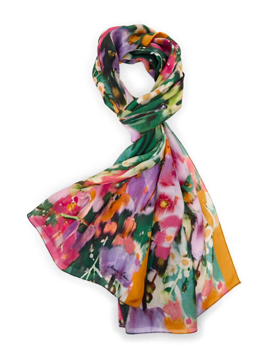 Marc Cain - Seidenschal mit Blumen-Print