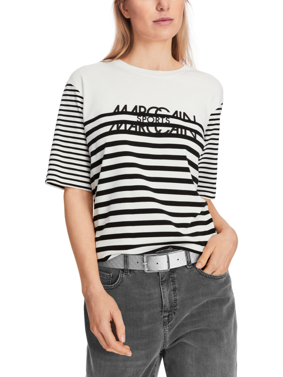 Marc Cain - Weites T-Shirt mit Streifen