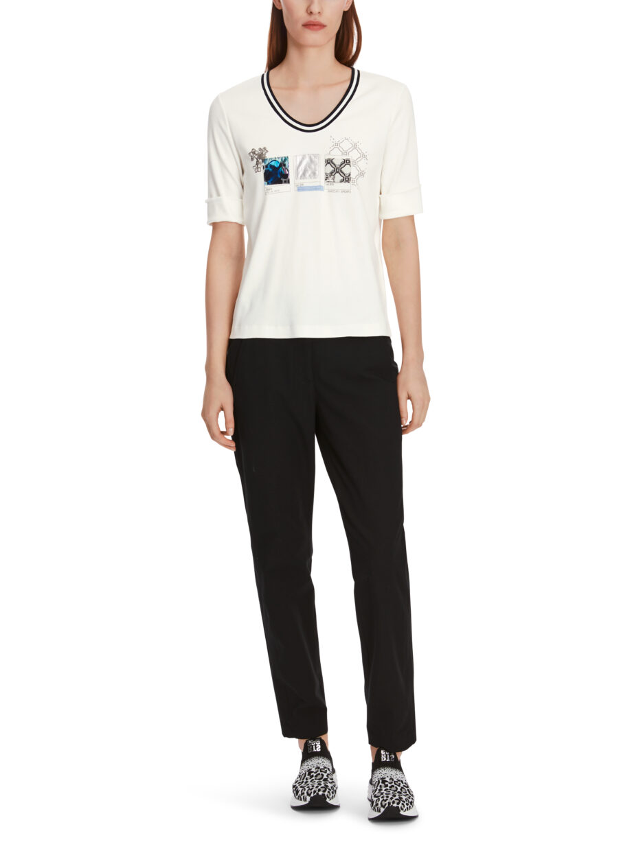 Marc Cain - T-Shirt in Baumwoll-Ripp