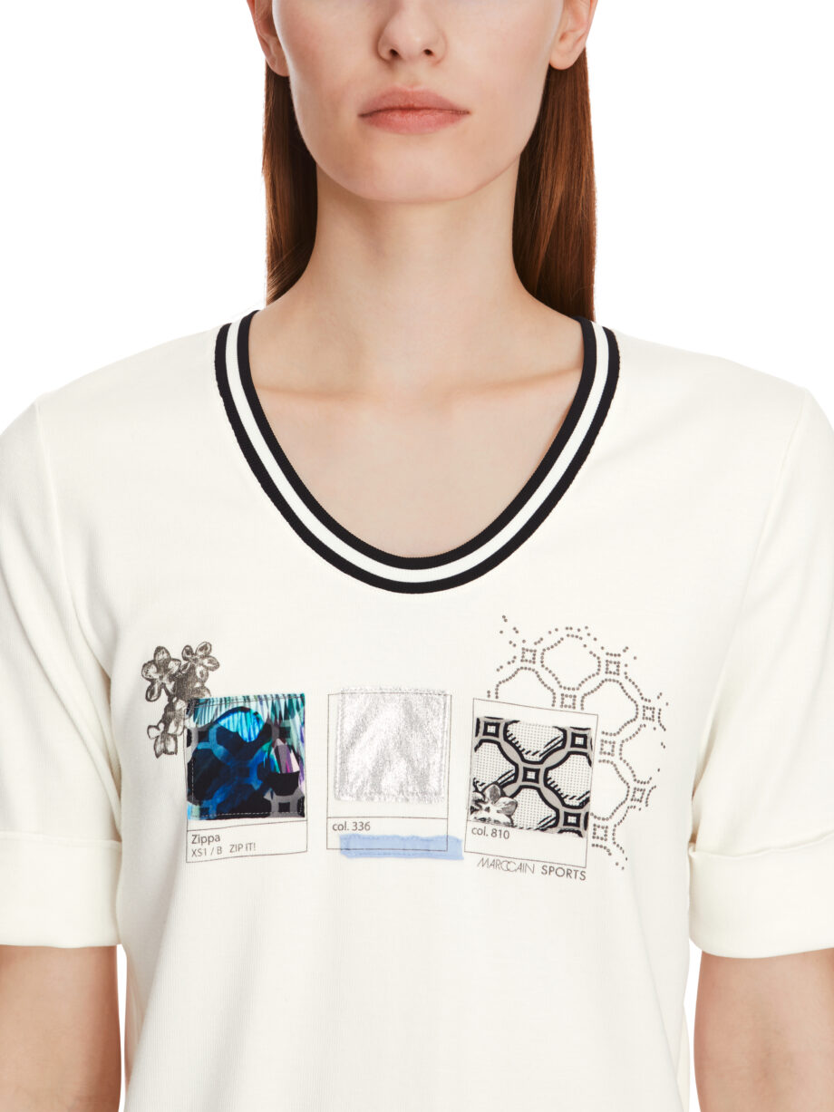 Marc Cain - T-Shirt in Baumwoll-Ripp