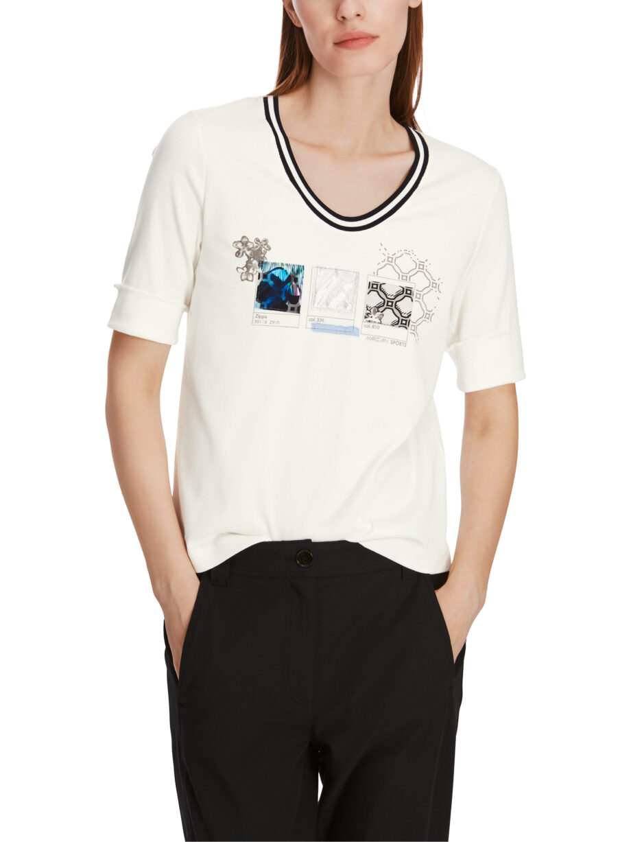 Marc Cain - T-Shirt in Baumwoll-Ripp