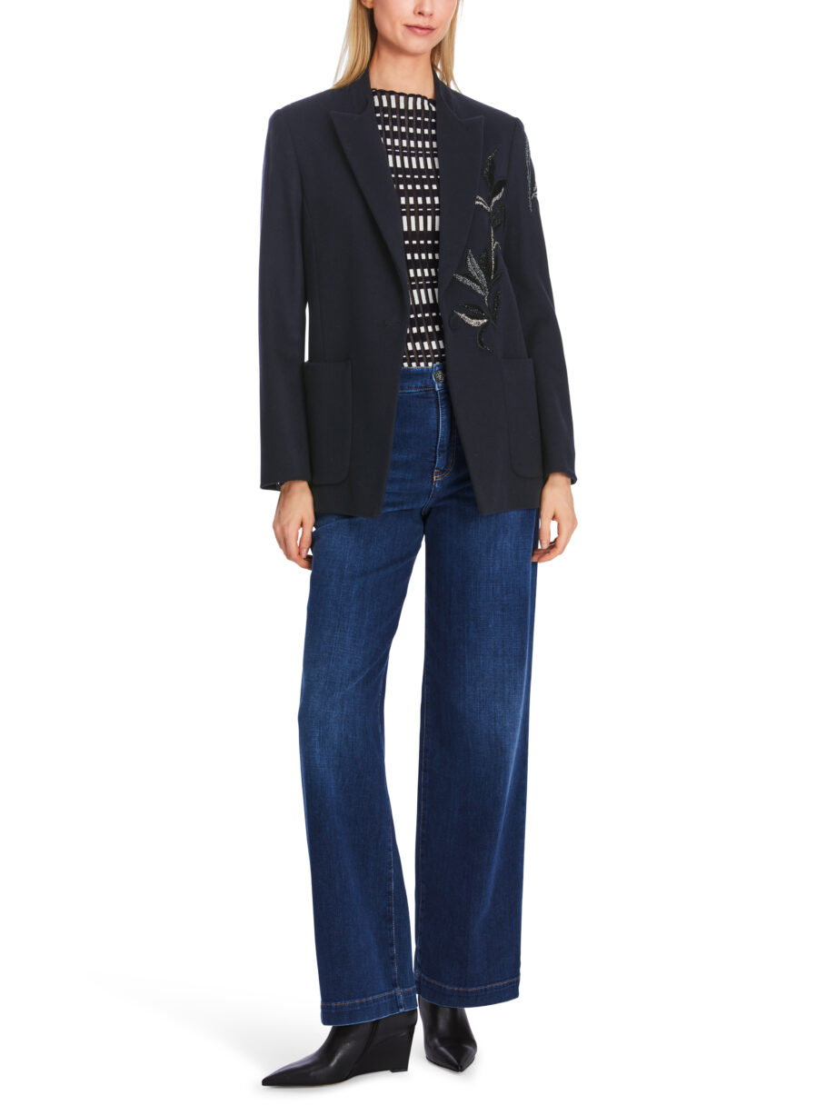 Marc Cain - Blazer mit floraler Glitzer-Applikation