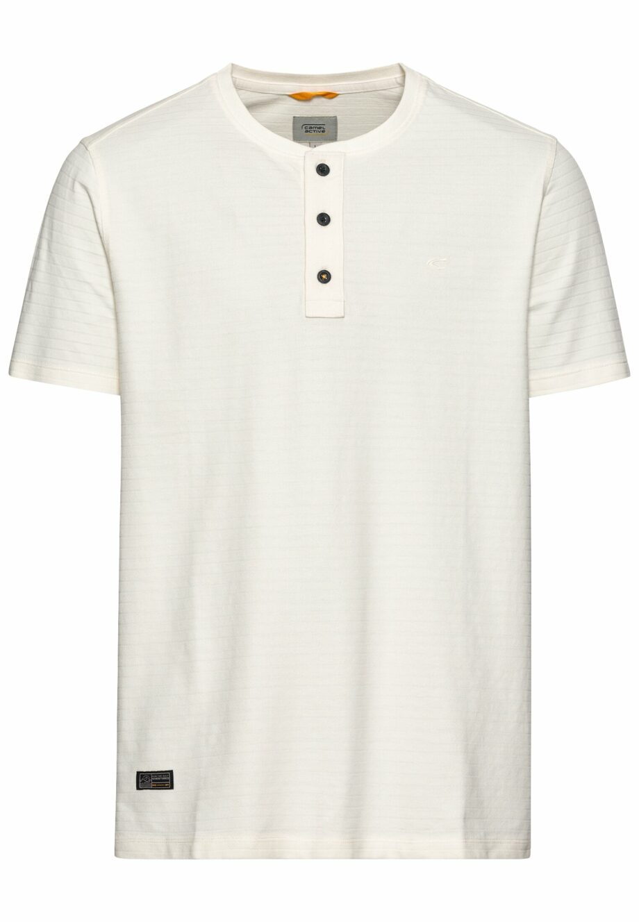 Camel - Kurzarm Henley aus reiner Baumwolle