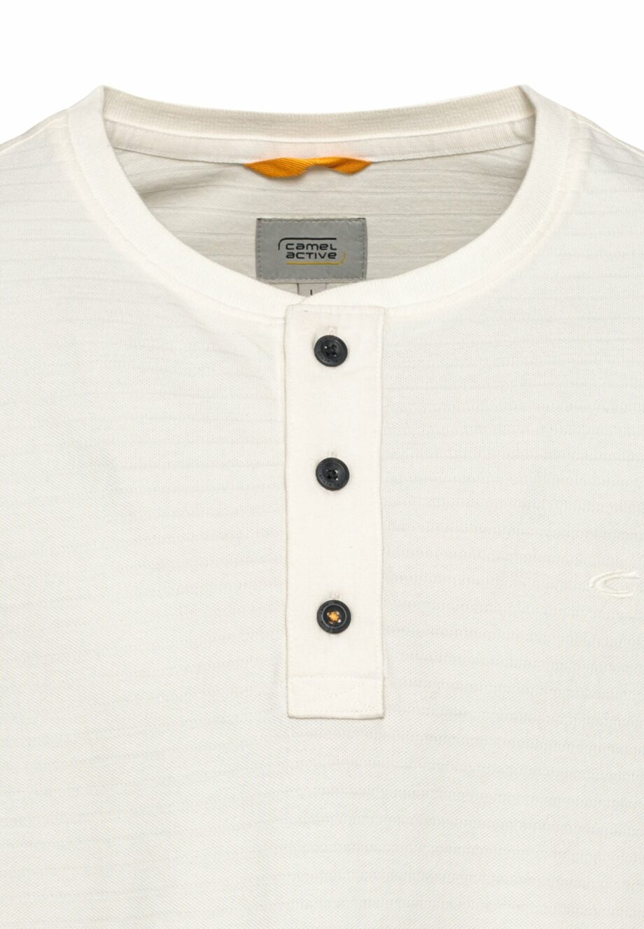 Camel - Kurzarm Henley aus reiner Baumwolle
