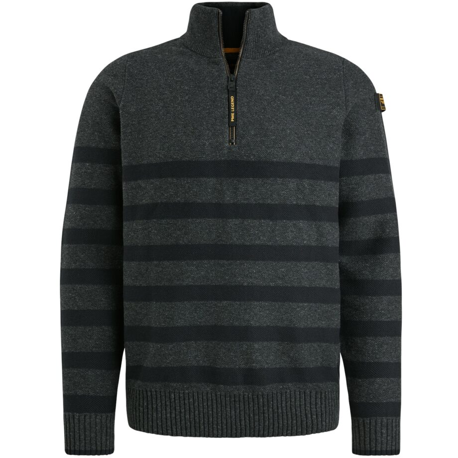 PME - Half zip collar cotton rib knit