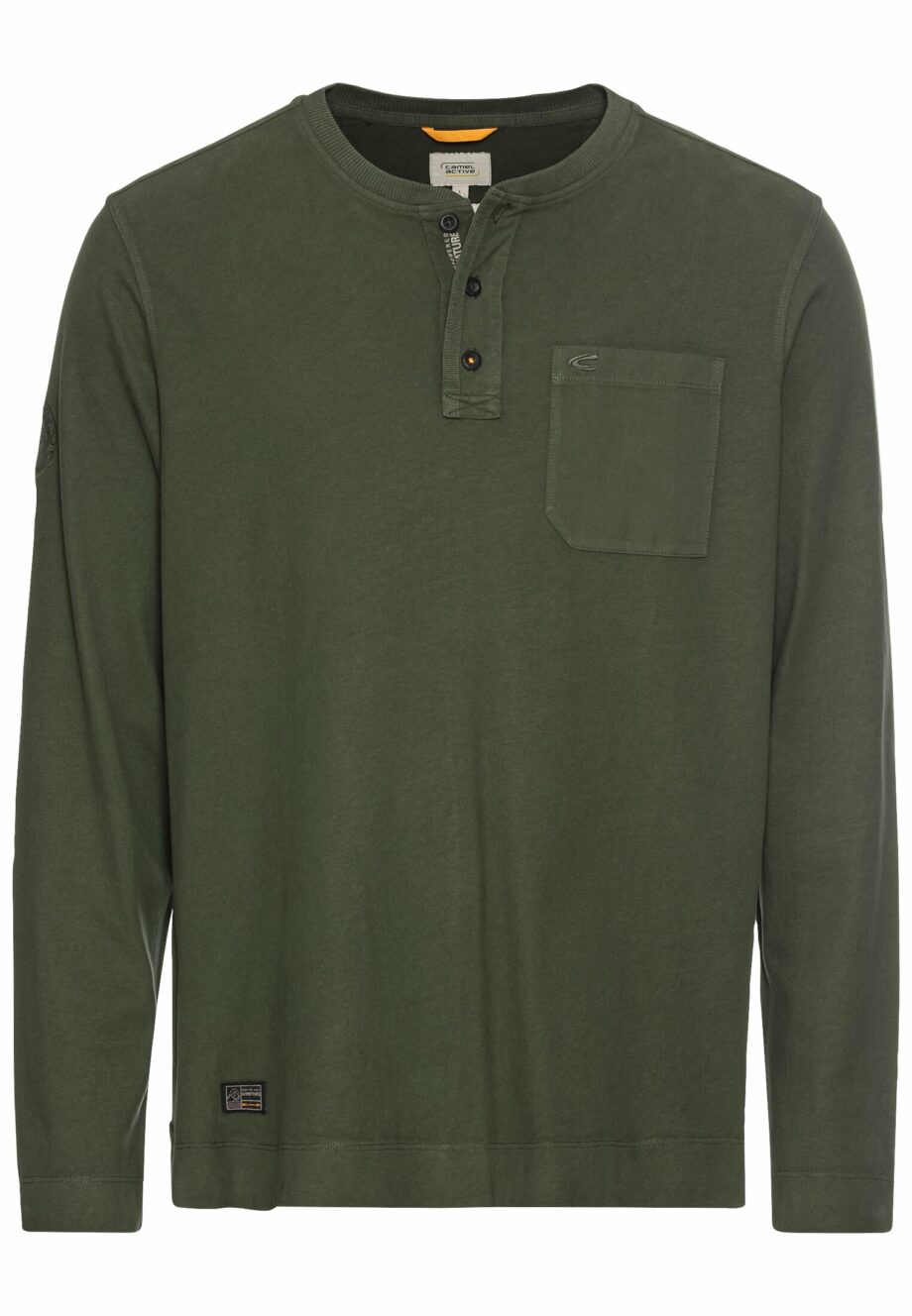 Camel - Langarm Henley aus Organic Cotton
