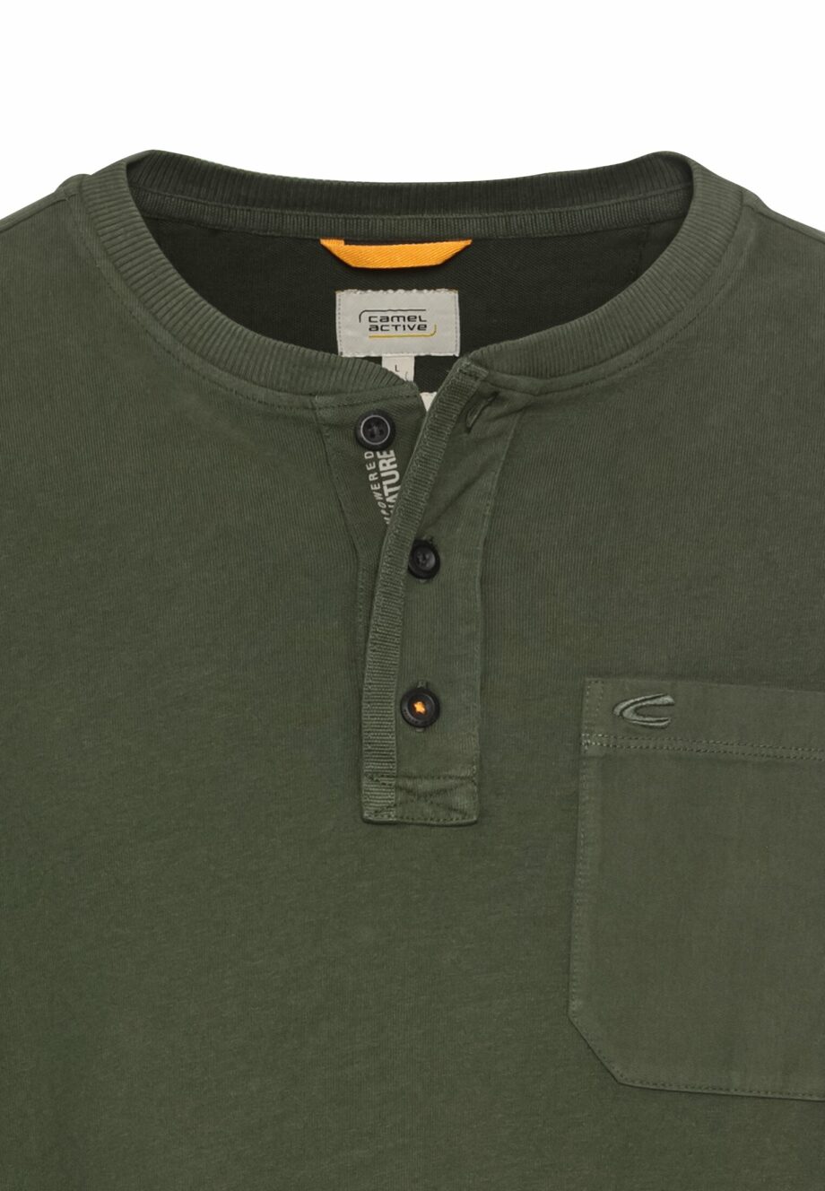 Camel - Langarm Henley aus Organic Cotton