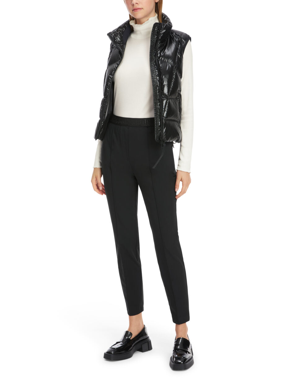 Marc Cain - T-Shirt mit offenkantigem Mock-Neck
