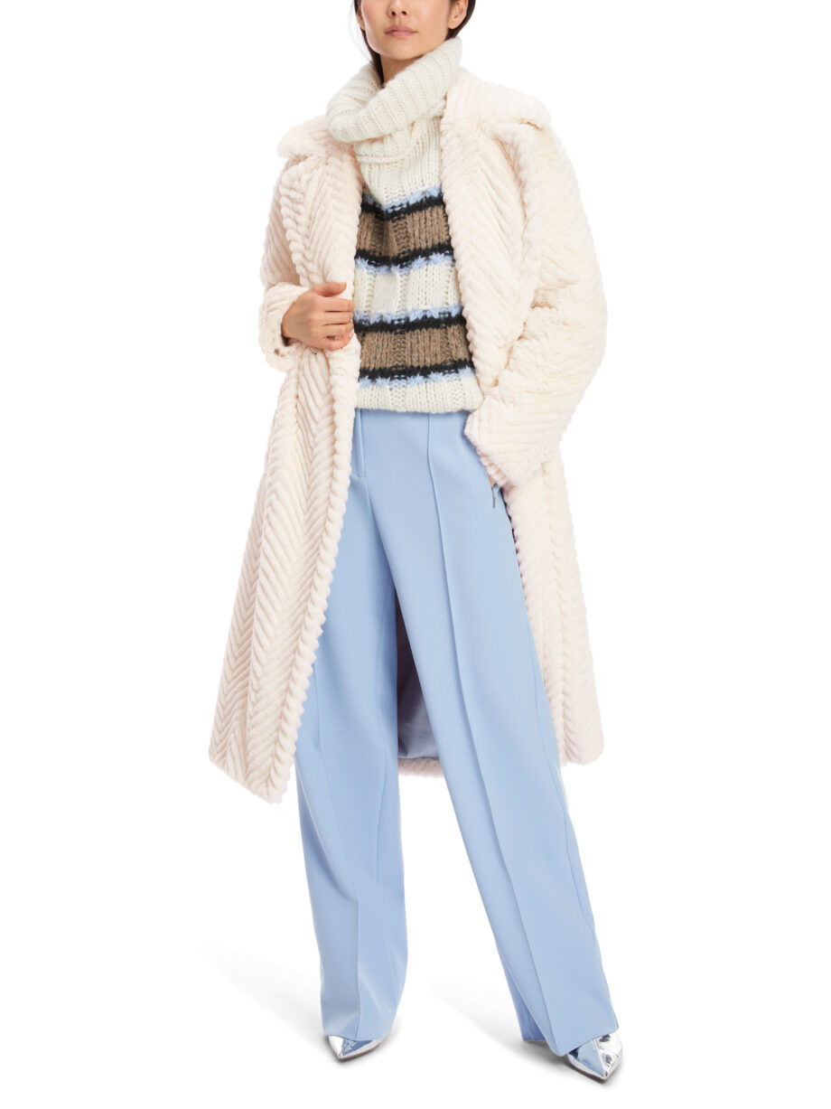 Marc Cain - Mantel aus Fun Fur in Fischgrat