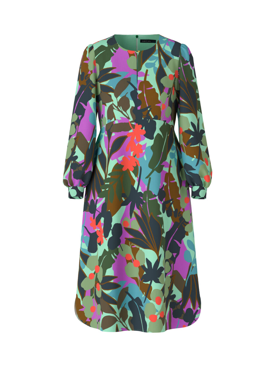Marc Cain - Kleid im bunten Blatt-Dessin