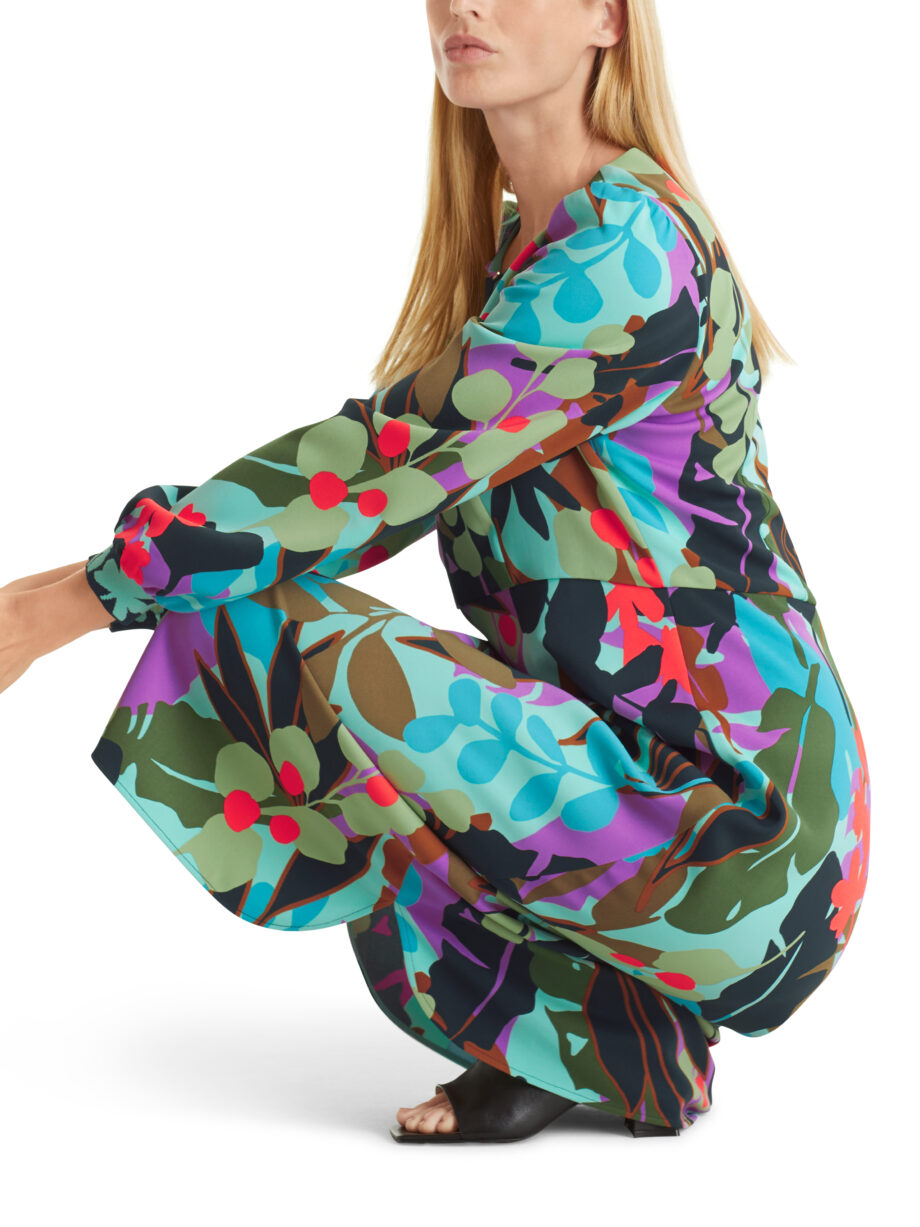 Marc Cain - Kleid im bunten Blatt-Dessin
