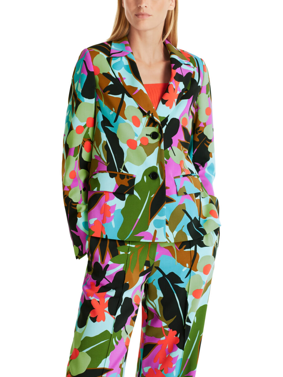 Marc Cain - Blazer im bunten Blatt-Dessin