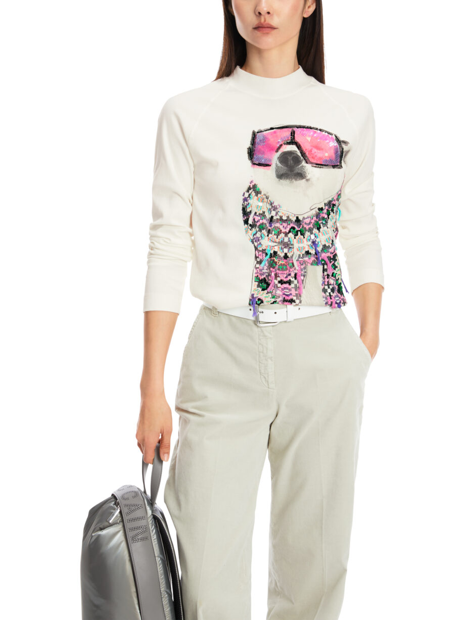 Marc Cain - T-Shirt mit 3D-Dog-Dessin