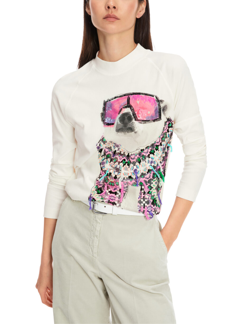 Marc Cain - T-Shirt mit 3D-Dog-Dessin