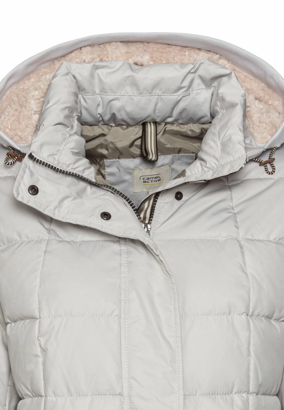 Camel - Gesteppte Jacke mit abnehmbarer Kapuze