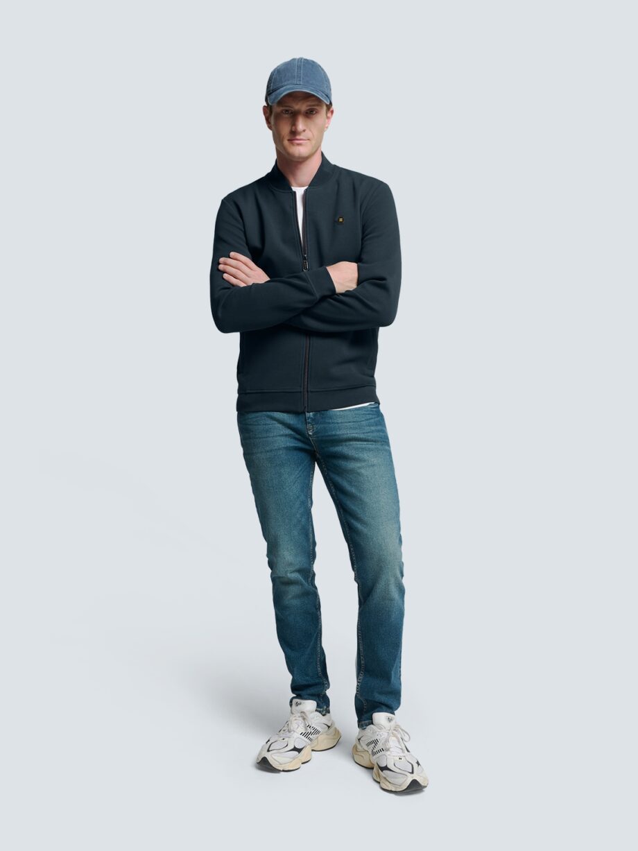 NO EXCESS - Sweater Full Zipper Pique Bomber