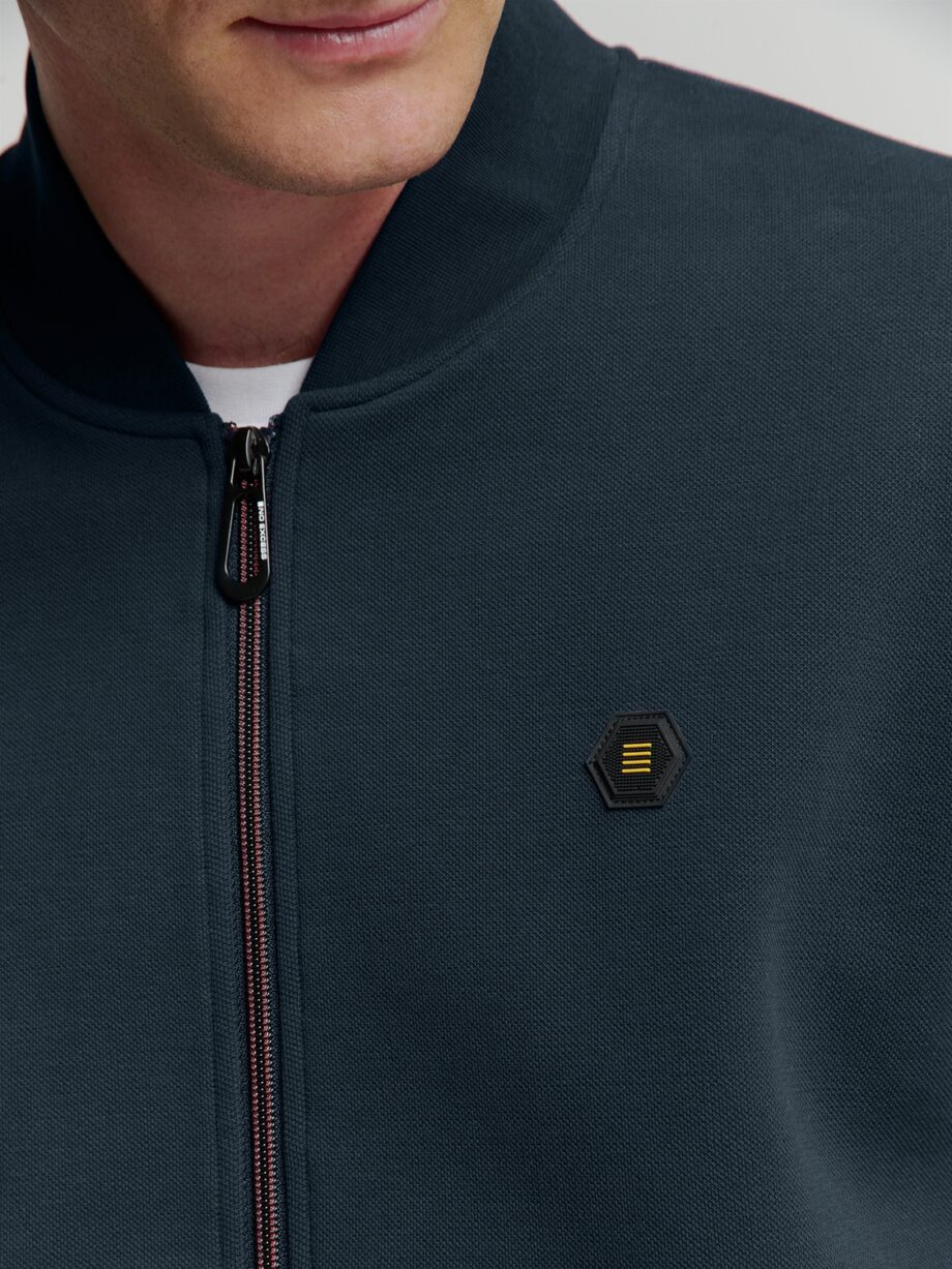 NO EXCESS - Sweater Full Zipper Pique Bomber