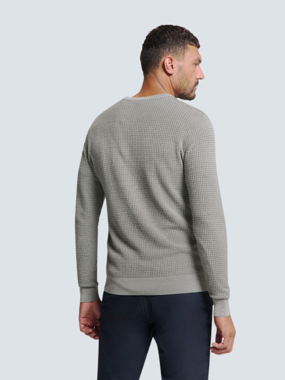 NO EXCESS - Pullover Crewneck 2 Coloured Waffle Jacquard