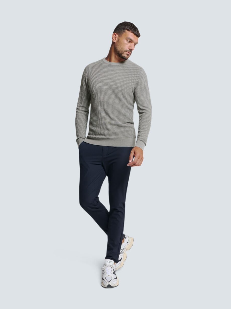 NO EXCESS - Pullover Crewneck 2 Coloured Waffle Jacquard