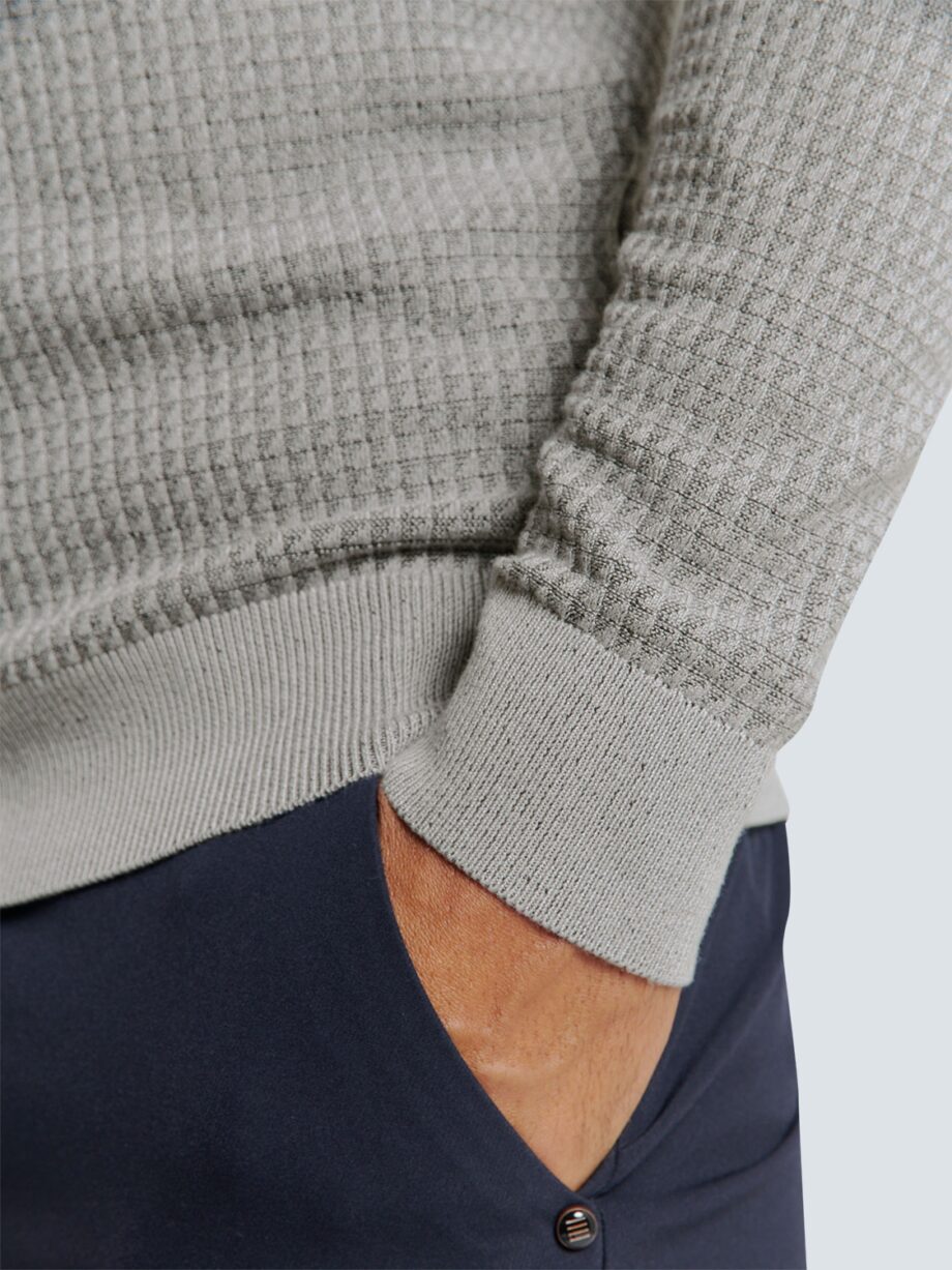 NO EXCESS - Pullover Crewneck 2 Coloured Waffle Jacquard