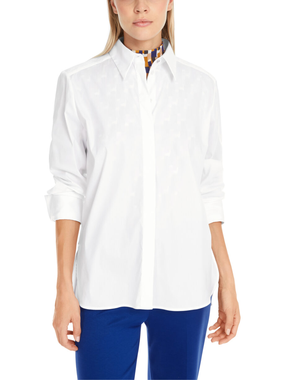 Marc Cain - Uni und mit Glitzer - Bluse im Hemdstil