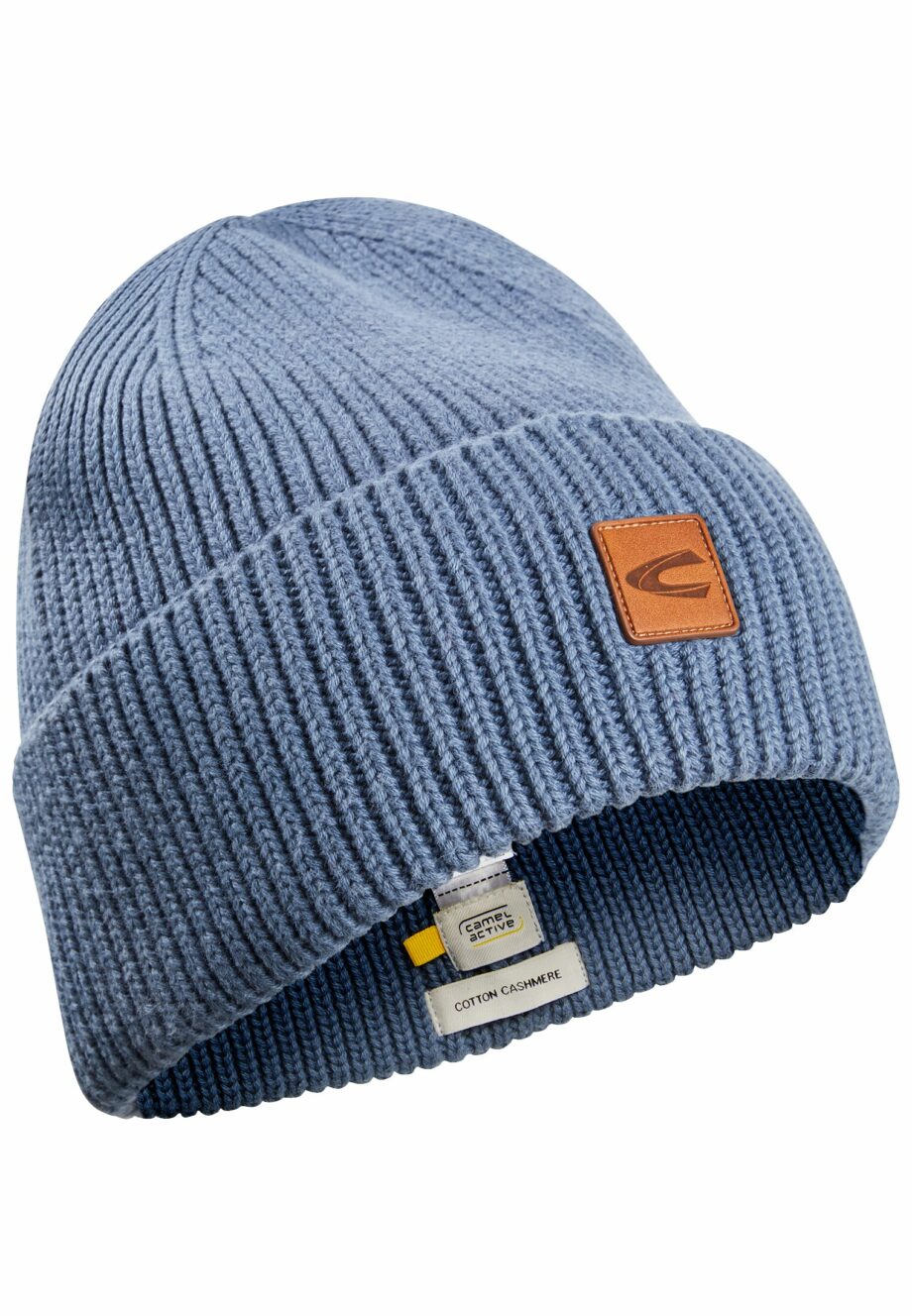 Camel - Beanie aus einem Baumwoll-Kaschmir-Mix