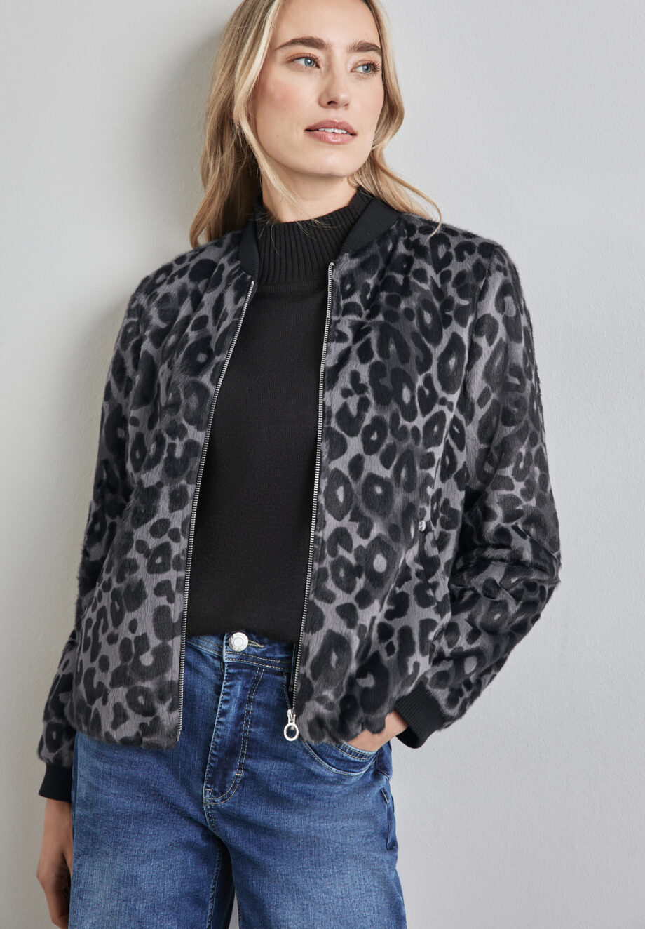 Street One - Blouson mit Leo-Muster